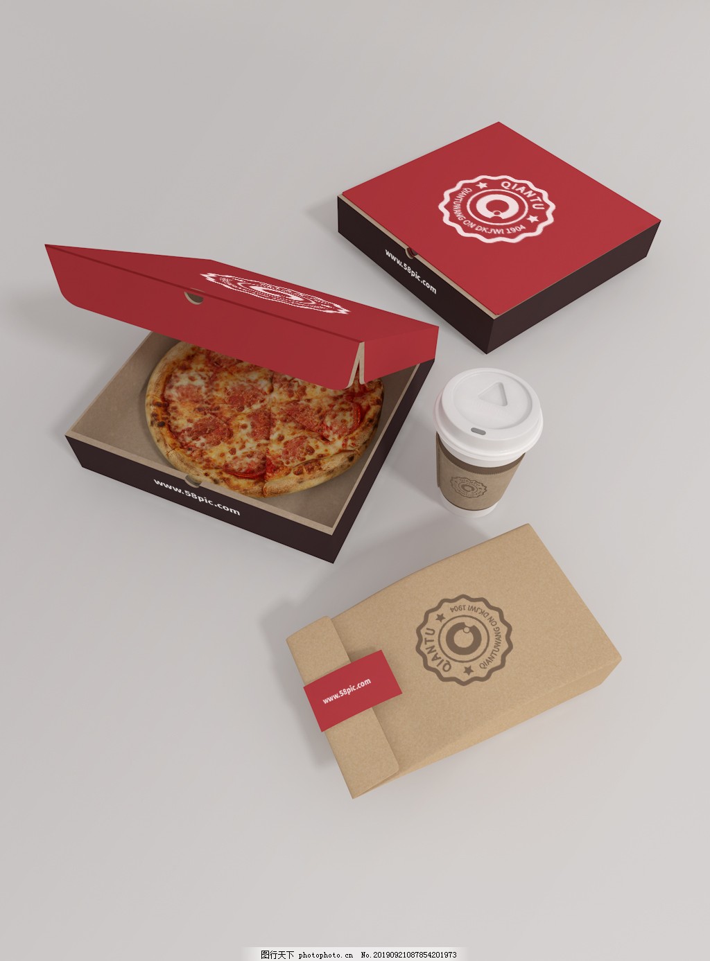 披萨盒子样机图片素材大全_摄图网